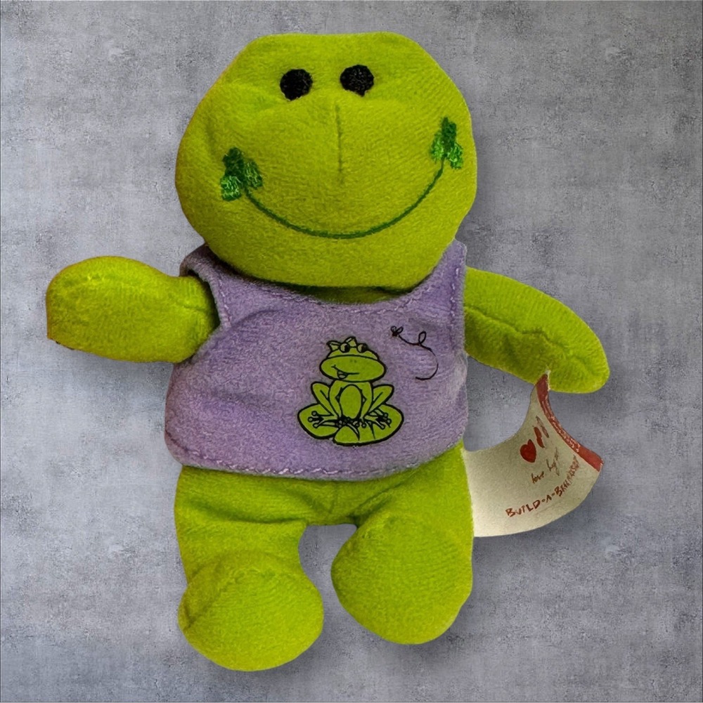 Build A Bear Miniature Happy Go Lucky‎ Frog Plush Shamrocks McDonalds Happy Meal